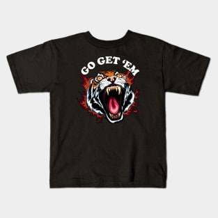 Go Get 'Em | Roaring Tiger's Face Kids T-Shirt